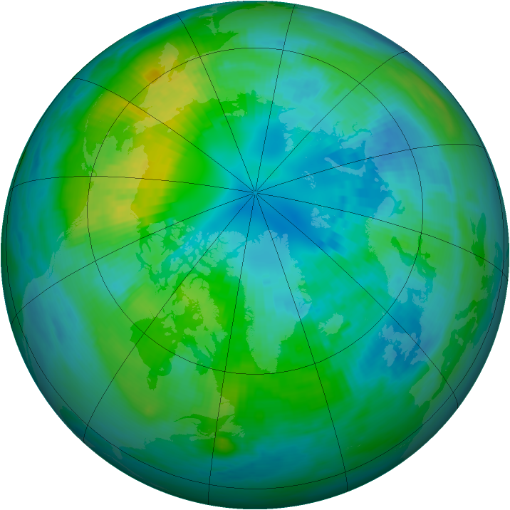 Arctic ozone map for 12 October 1989
